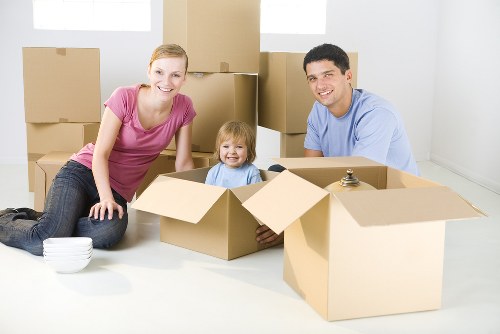 Packing and loading furniture into a removal truck