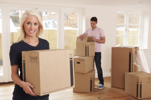 Moving van and boxes prepared for a home move in Highwycombe