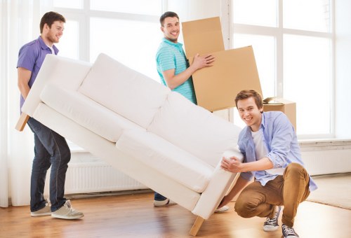 Local removals van service handling boxes and household items