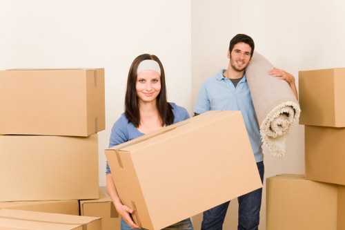Business furniture and IT items prepared for an office move